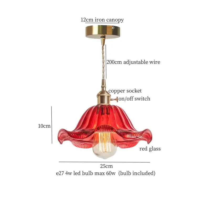 Vintage green brass glass led pendant light for kitchen