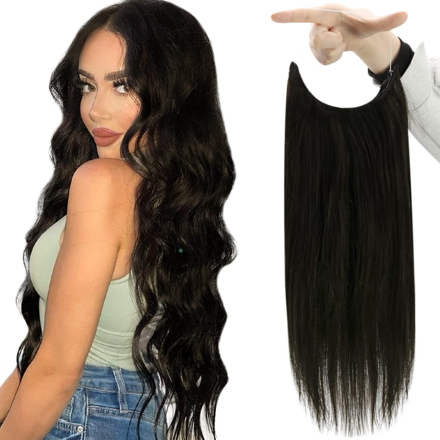 VIP BandX Halo Silky Straight 24" with Clip Hair Extension - Choose Color