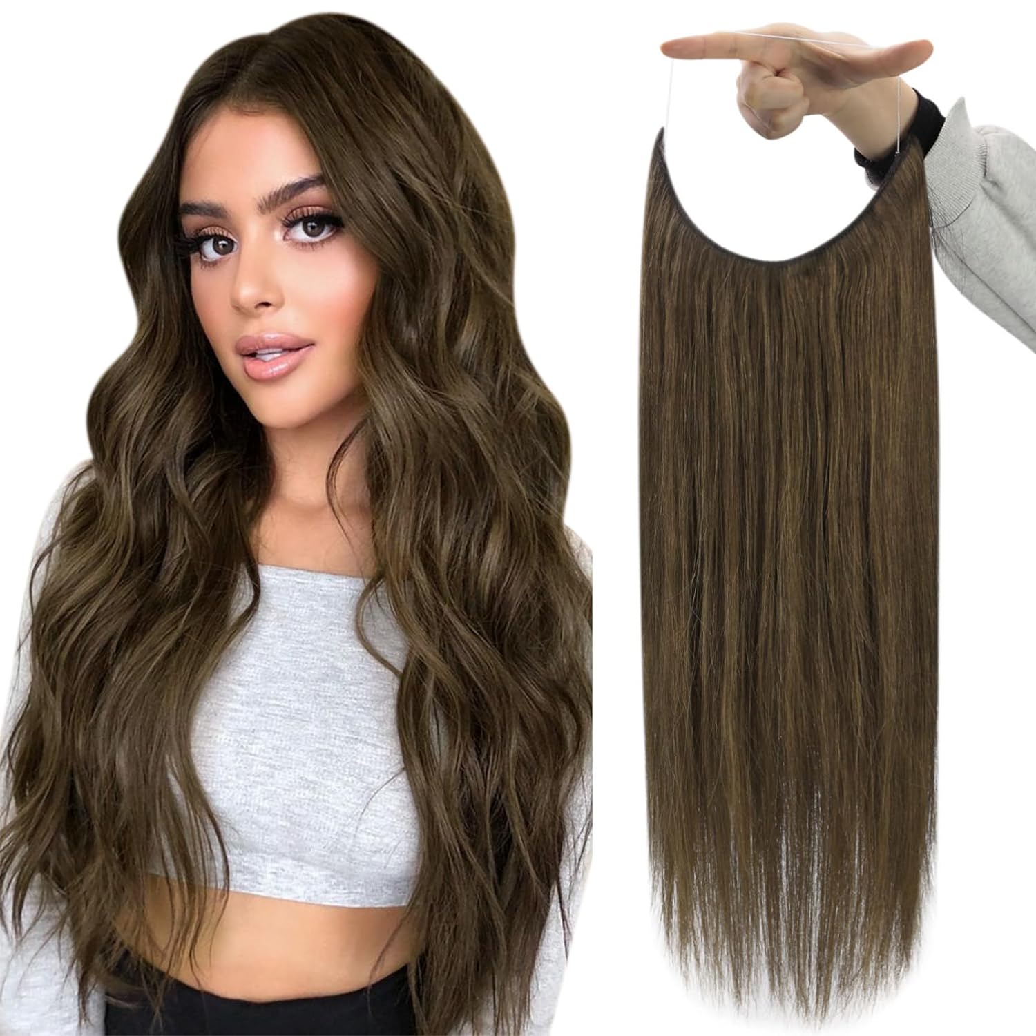 VIP BandX Halo Silky Straight 24" with Clip Hair Extension - Choose Color