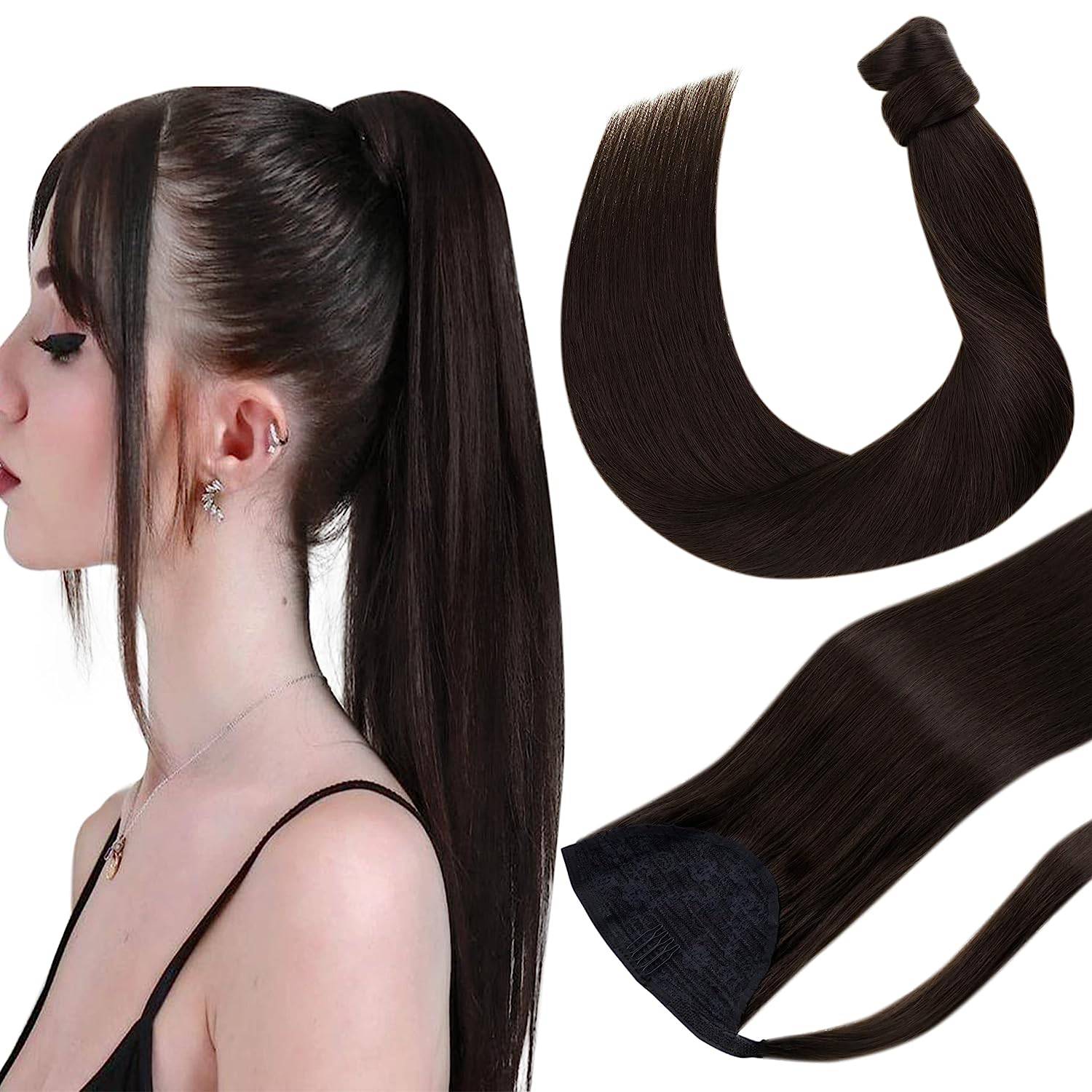 VIP Ponytail Silky 18" 100% Human Hair Extension - Choose Color