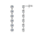 Six-Stone Moissanite Line Drop Earrings in Sterling Silver