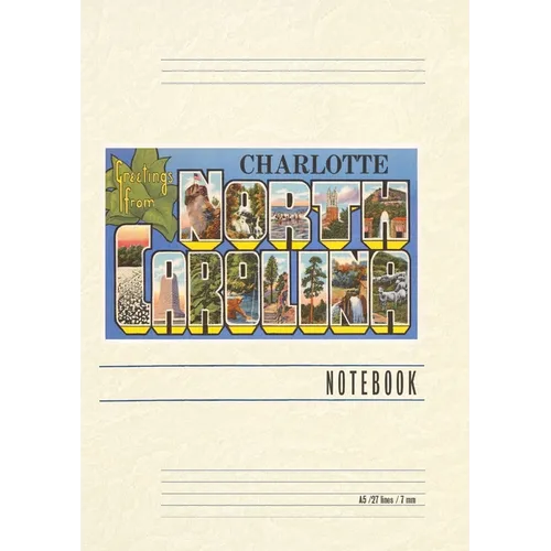 Vintage Lined Notebook Greetings from Charlotte, North Carolina - Paperback