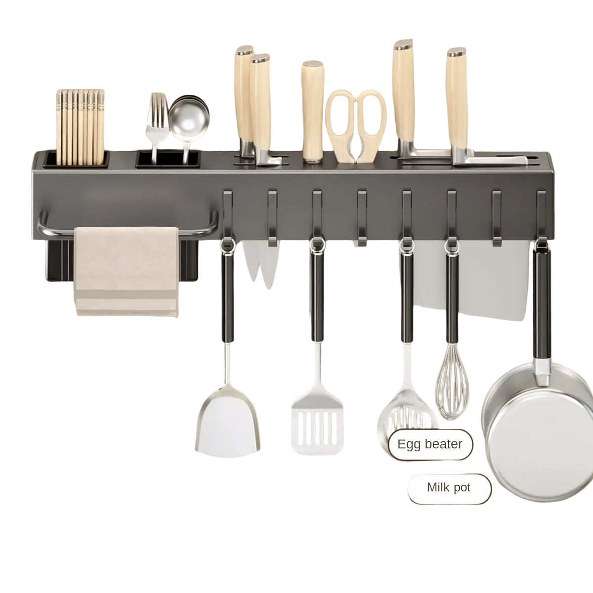 Wall Mounted Kitchen Utensil Holder and Knife Rack