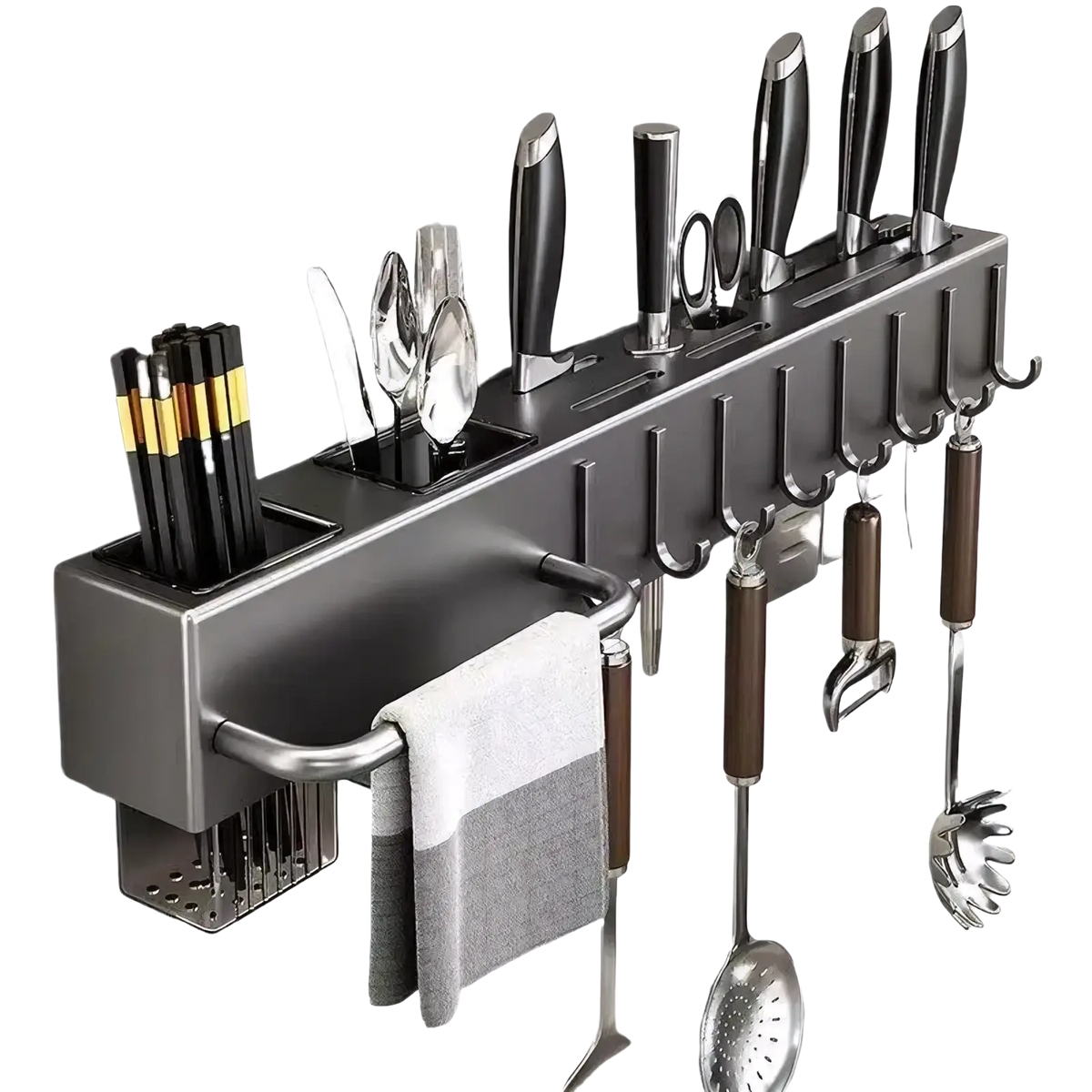 Wall Mounted Kitchen Utensil Holder and Knife Rack