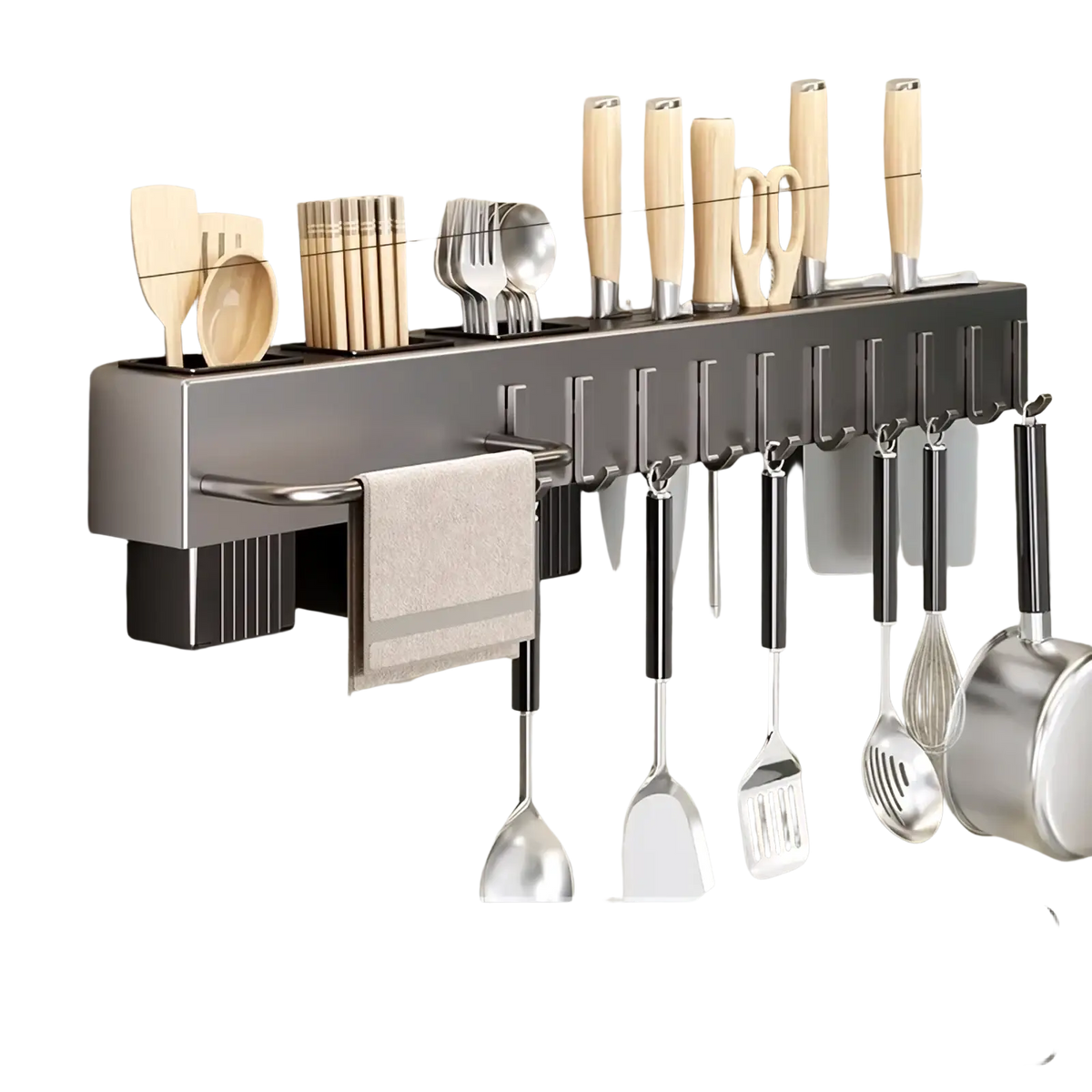 Wall Mounted Kitchen Utensil Holder and Knife Rack