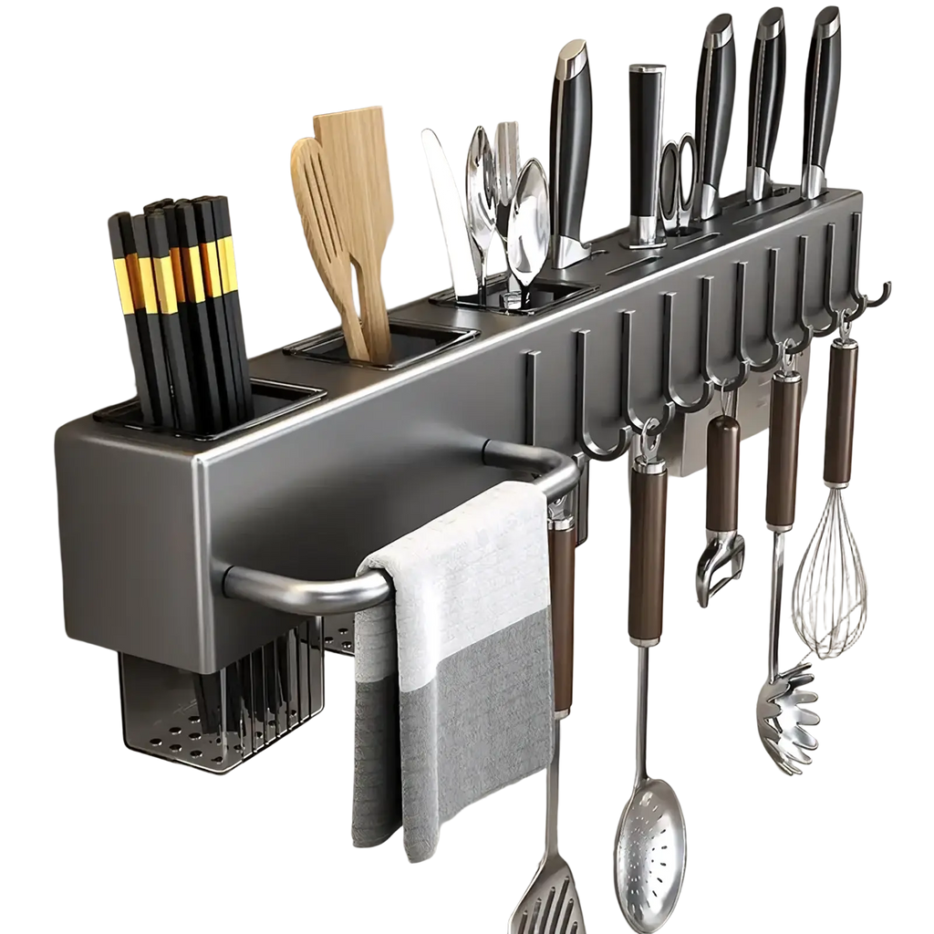 Wall Mounted Kitchen Utensil Holder and Knife Rack