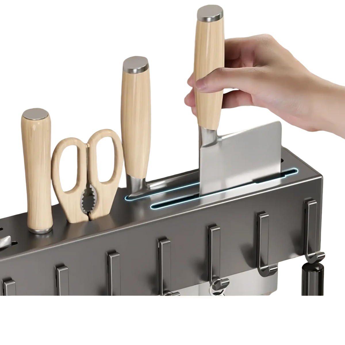Wall Mounted Kitchen Utensil Holder and Knife Rack
