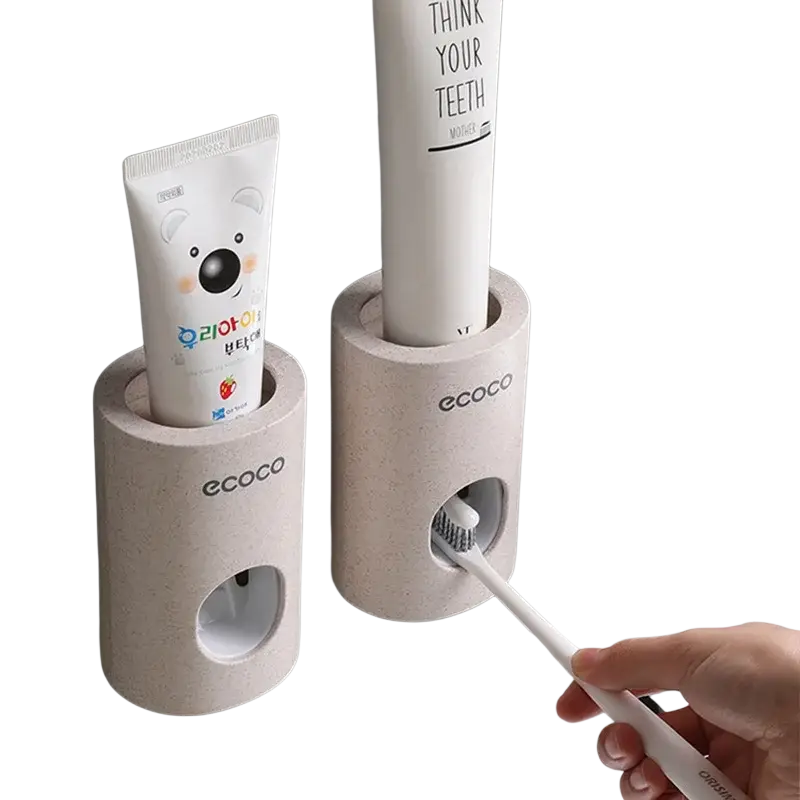 Wall Mounted Toothpaste Dispenser and Holder Set