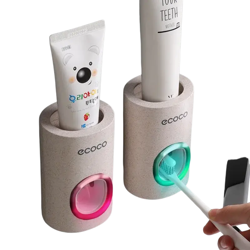 Wall Mounted Toothpaste Dispenser and Holder Set