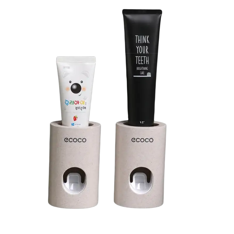 Wall Mounted Toothpaste Dispenser and Holder Set