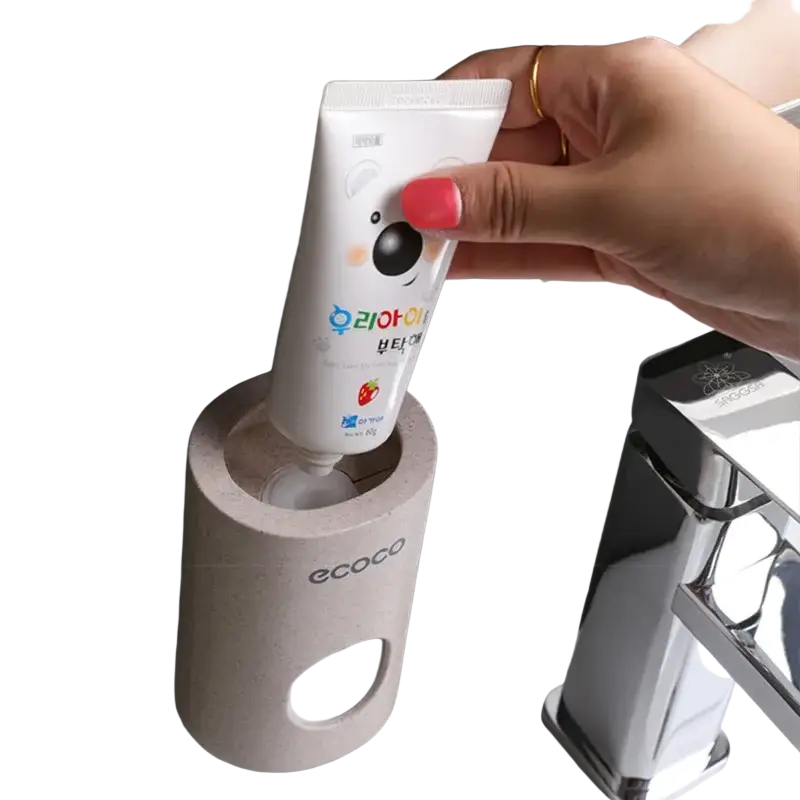 Wall Mounted Toothpaste Dispenser and Holder Set