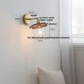 Walnut and brass wall sconce with pull chain switch bedroom light