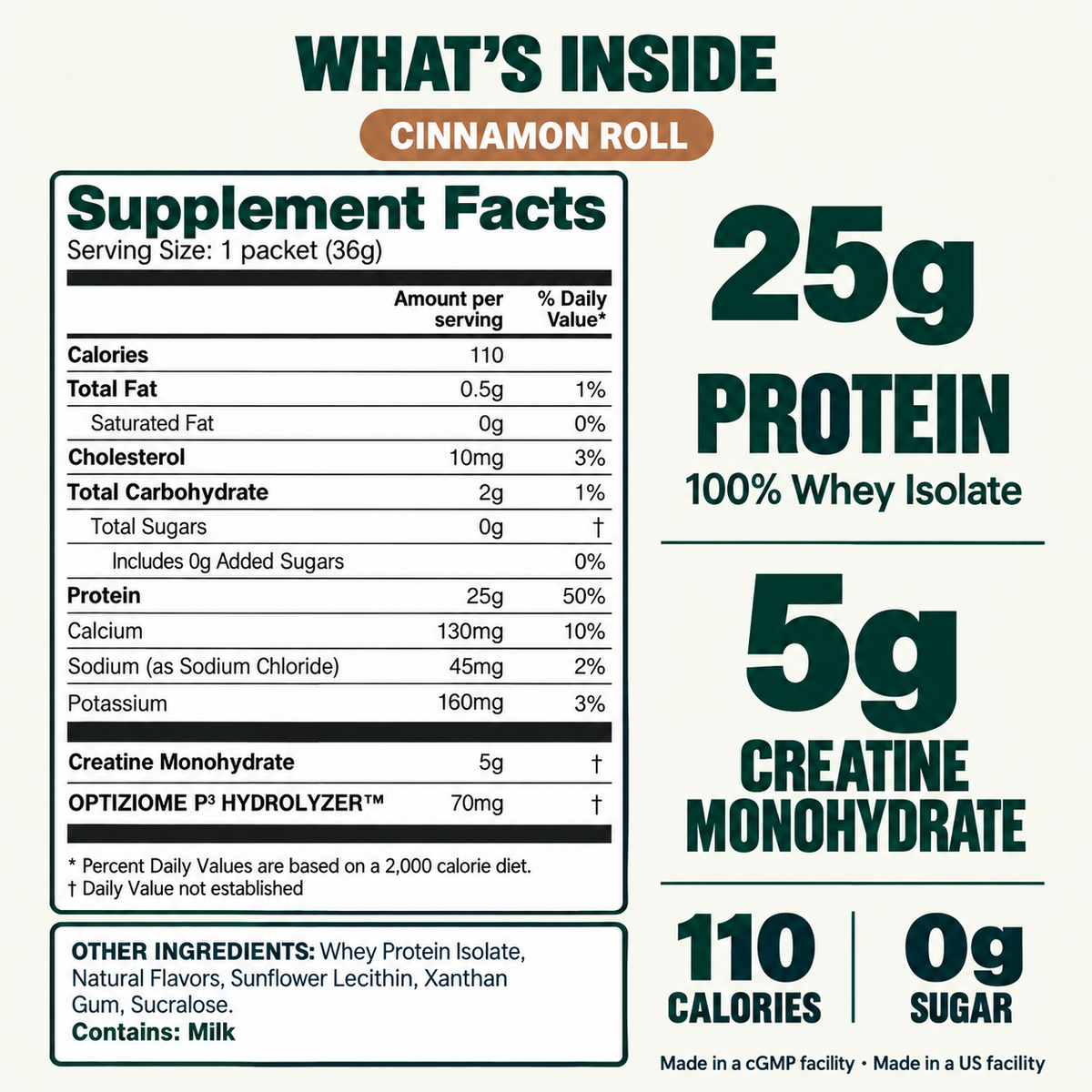 2-in-1 Whey Protein Isolate + Creatine Travel Packets