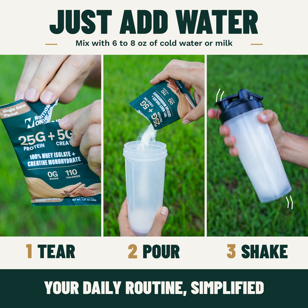 2-in-1 Whey Protein Isolate + Creatine Travel Packets