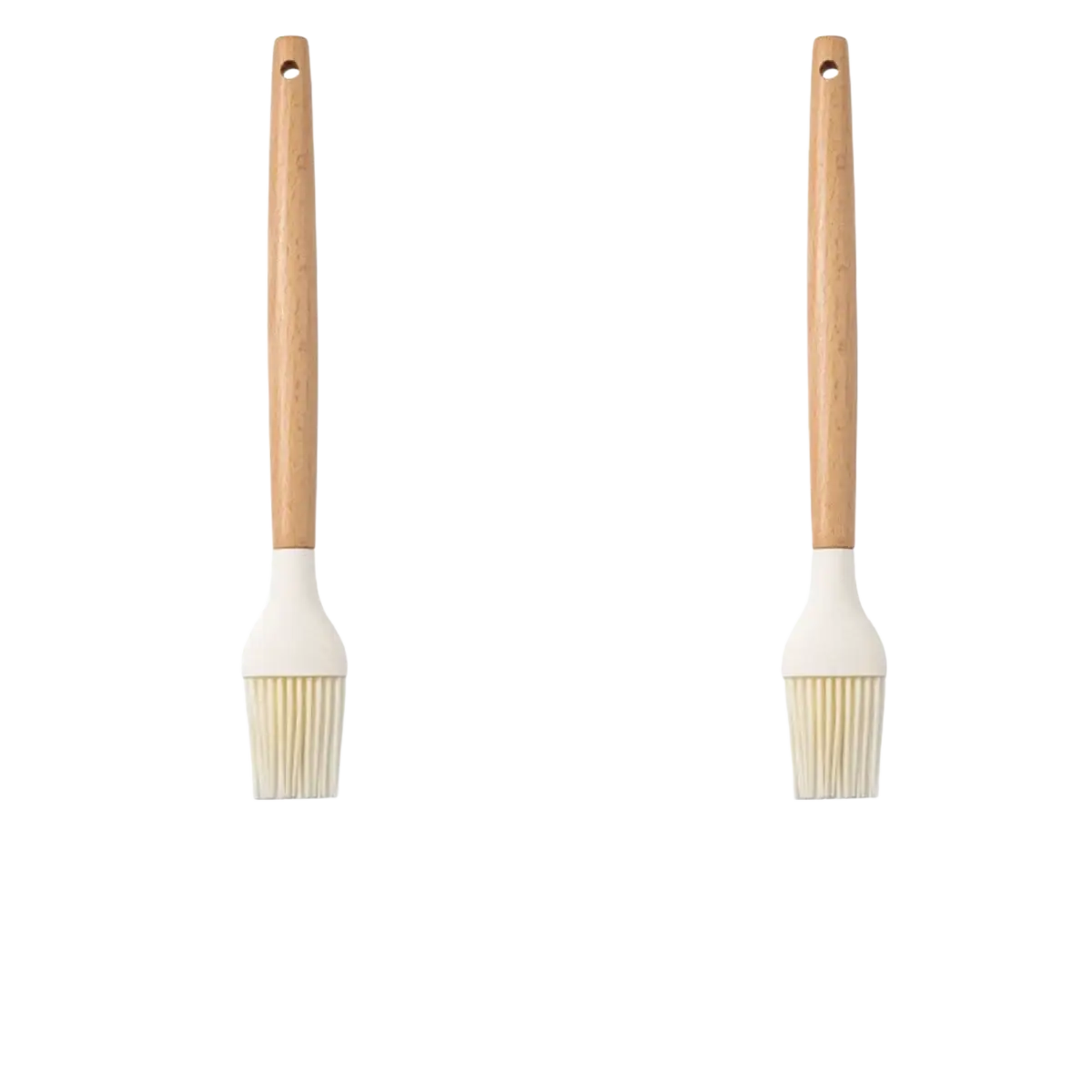 White Silicone Kitchen Utensils Set Wooden Handle