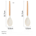White Silicone Kitchen Utensils Set Wooden Handle