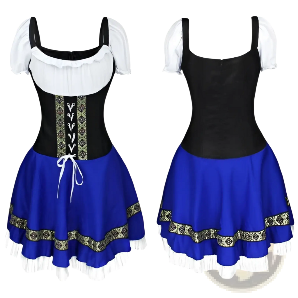 Women's Bavarian Corset Style Halloween Dirndl Dress