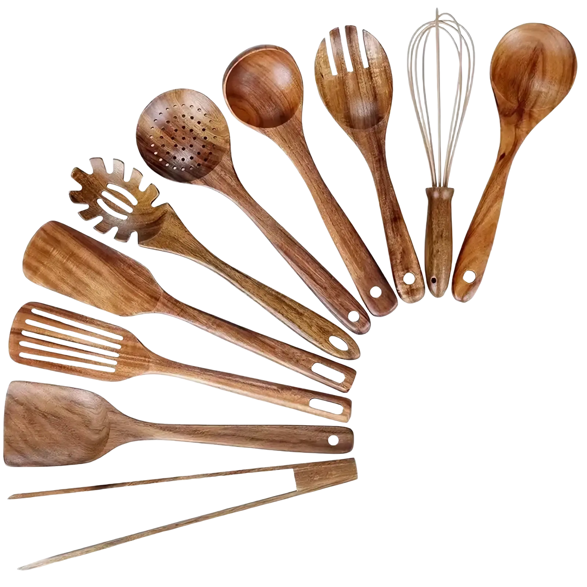 Wooden Kitchen Utensil Set Natural Wood Cooking Tools