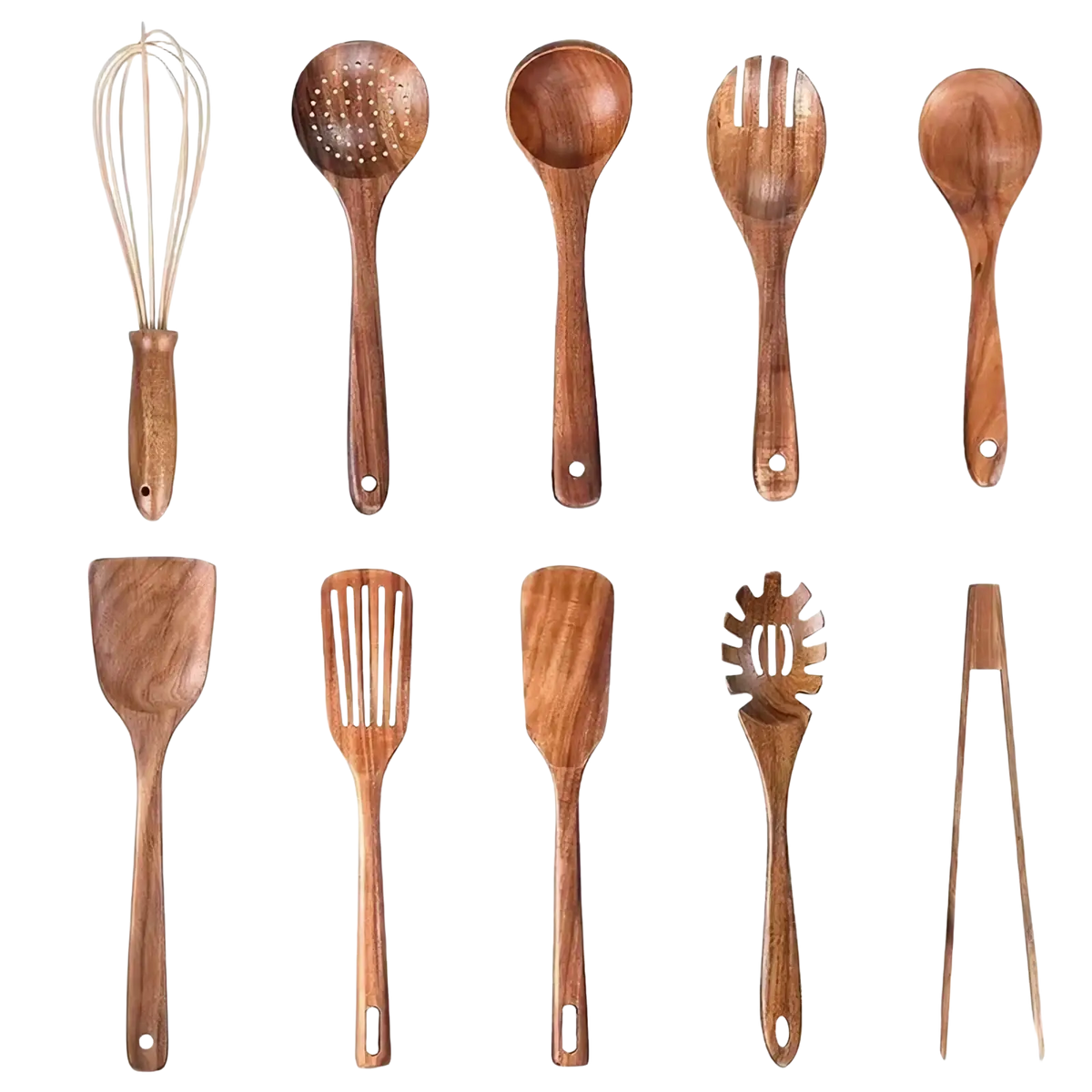 Wooden Kitchen Utensil Set Natural Wood Cooking Tools