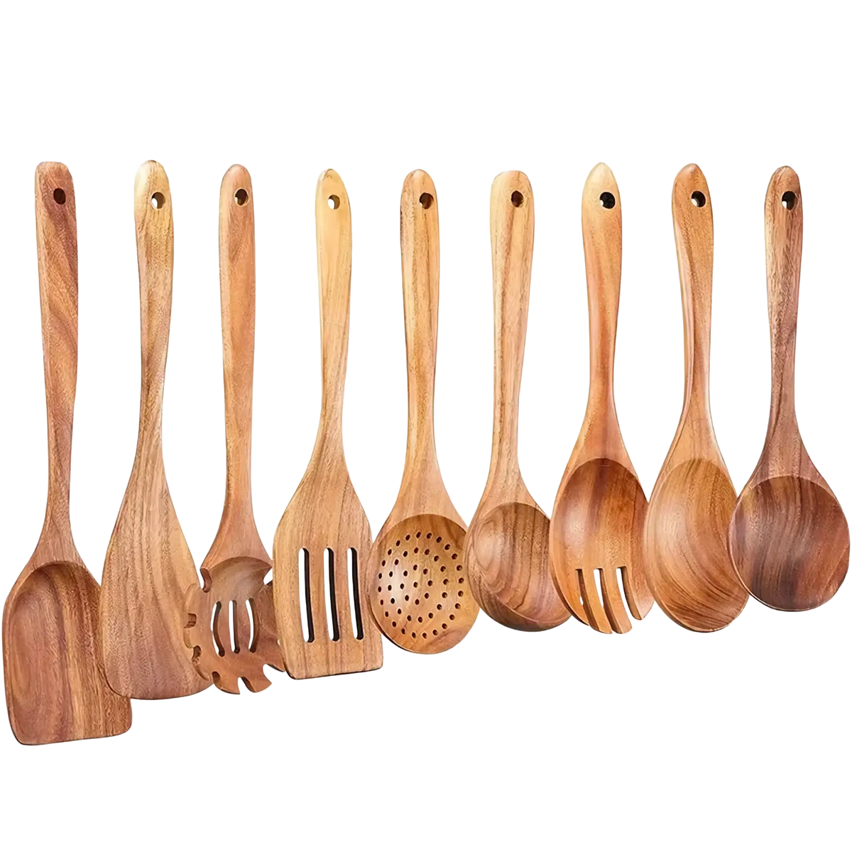 Wooden Kitchen Utensil Set Natural Wood Cooking Tools