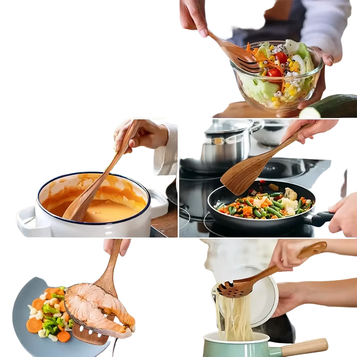 Wooden Kitchen Utensil Set Natural Wood Cooking Tools