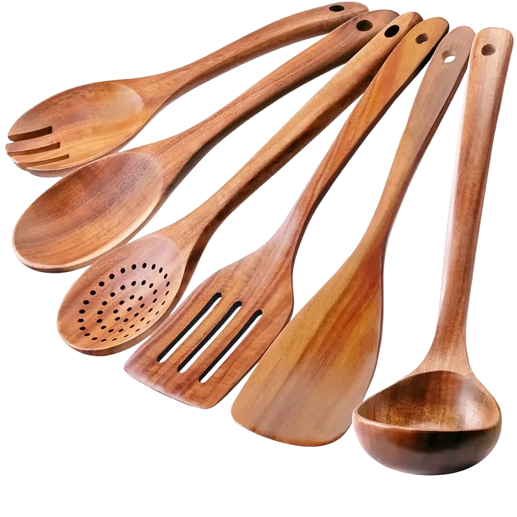 Wooden Kitchen Utensil Set Natural Wood Cooking Tools
