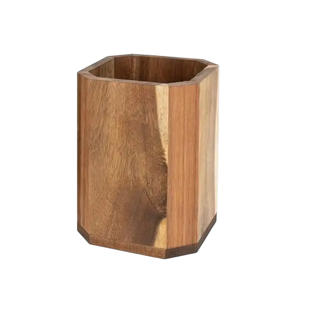 Wooden Rotating Kitchen Utensil Holder Countertop Organizer