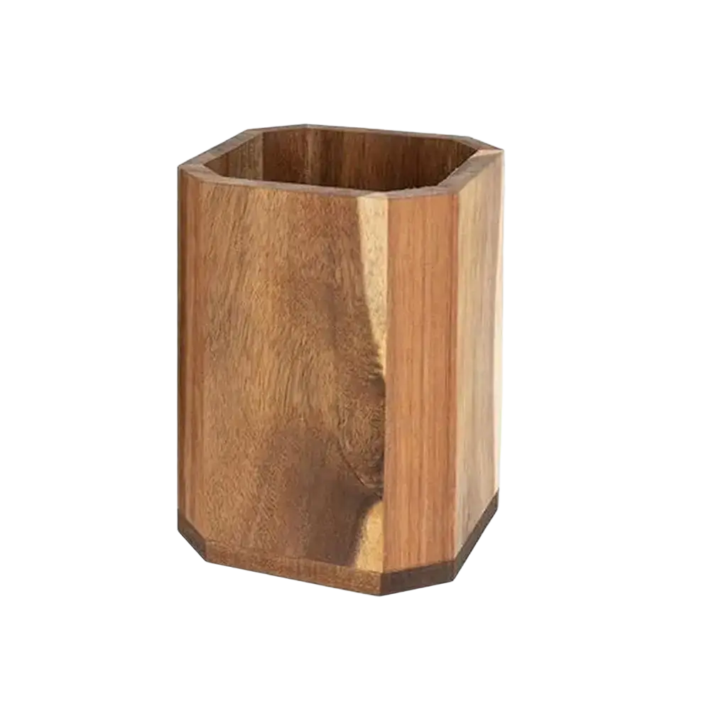 Wooden Rotating Kitchen Utensil Holder Countertop Organizer