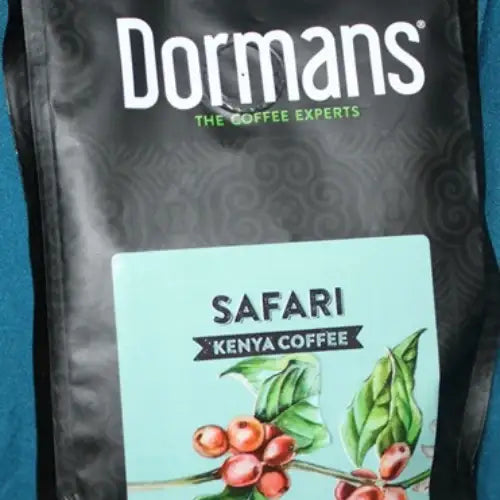 Pour over medium roast ground coffee from Dormans Safari, made with Kenyan Arabica beans and a medium grind for convenient brewing with smooth balanced flavor, rich aroma, subtle fruit notes, and clean acidity. Dormans SAFARI Kenya Coffee - Medium Roast, Medium Grind 375g - World Safari Shops