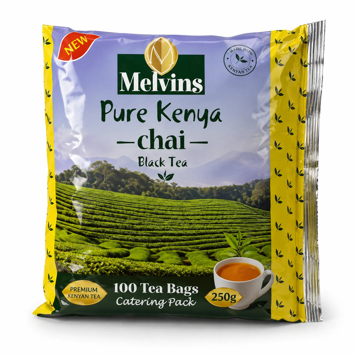 Melvins Pure Kenya Chai Black Tea - 100 Tea Bags, Caterin Pack