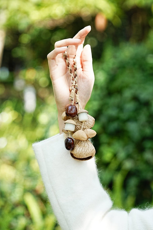 "Acorn Harvest" Bodhi Seed Braided Charm