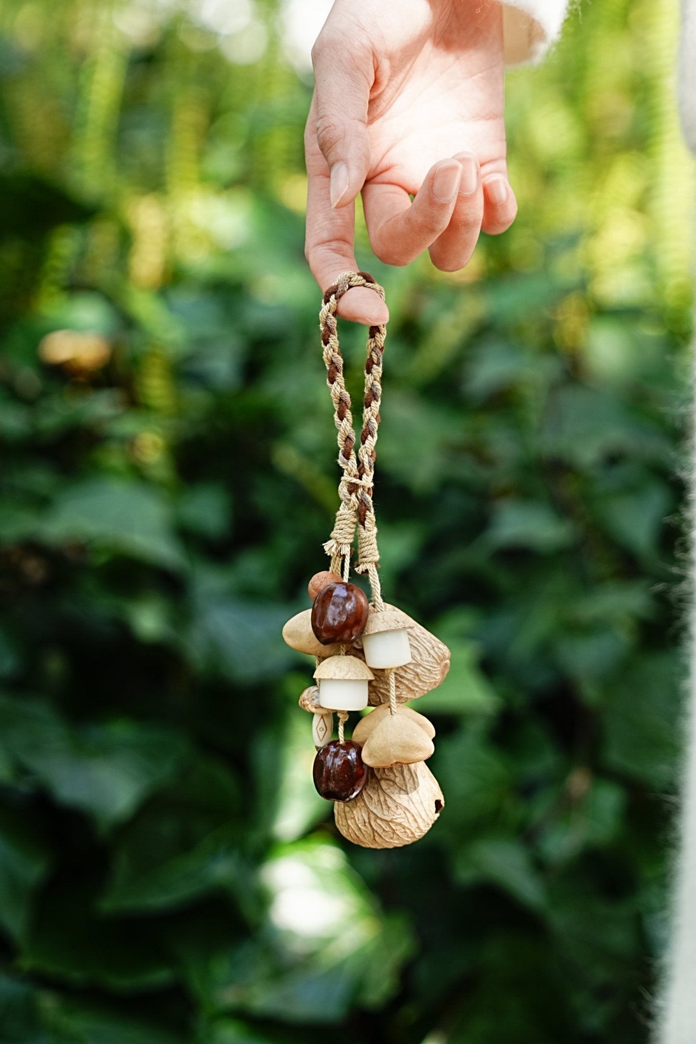 "Acorn Harvest" Bodhi Seed Braided Charm
