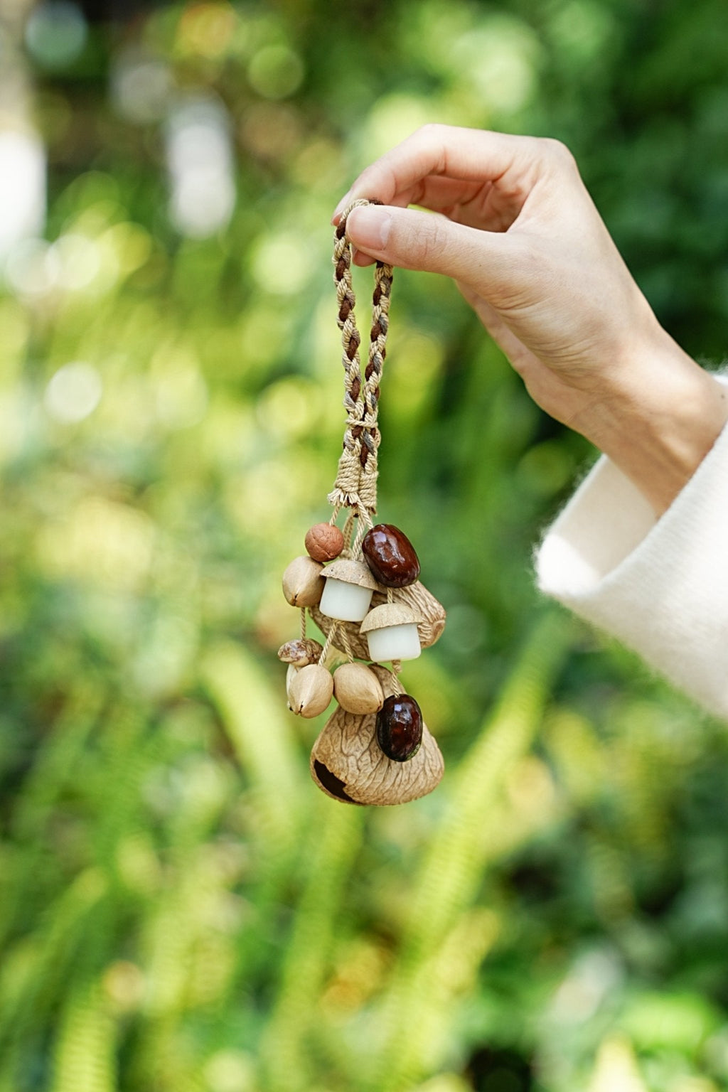 "Acorn Harvest" Bodhi Seed Braided Charm